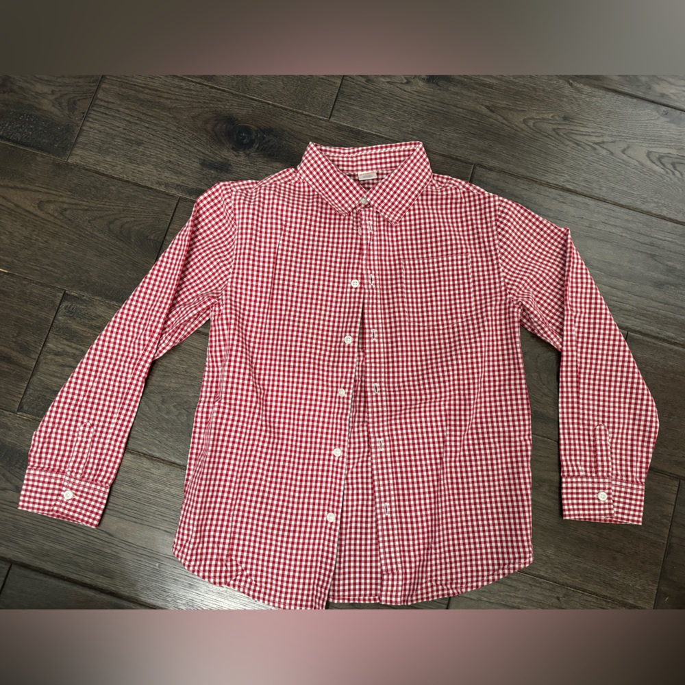 Gymboree never worn plaid white red button down. Youth 10-12.